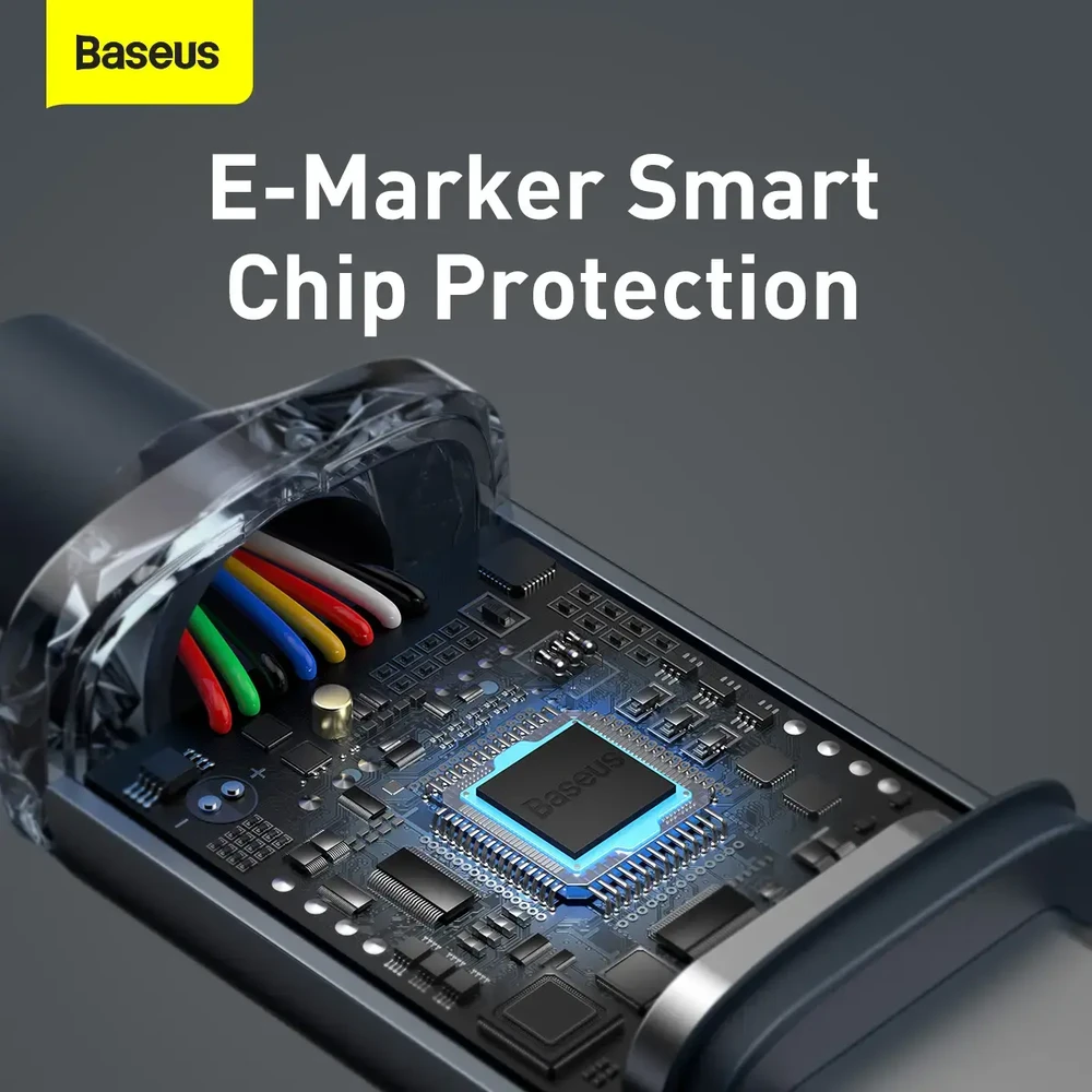 Baseus Crystal Shine serijos duomenų perdavimo ir įkrovimo kabelis | USB-C į USB-C | 100 W | 2 m | juodas