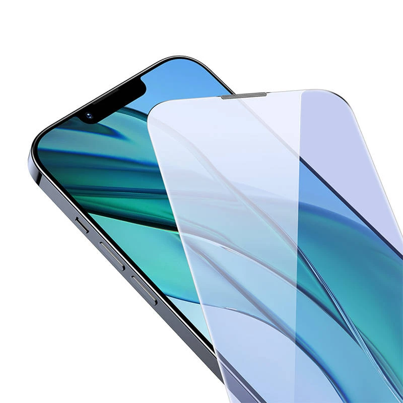 Baseus Crystal Grūdintas apsauginis stikliukas su apsauga nuo mėlynos šviesos ir apsauga nuo dulkių 0.3mm skirtas iPhone 14 Plus/13 Pro Max - 2vnt