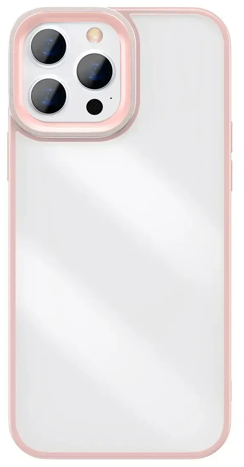 Dėklas Baseus Crystal átlátszó tok iPhone 13 Pro prietaisas (rózsaszín)