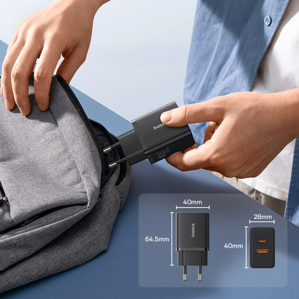Baseus Cube Pro 30W USB-C USB-A - juoda