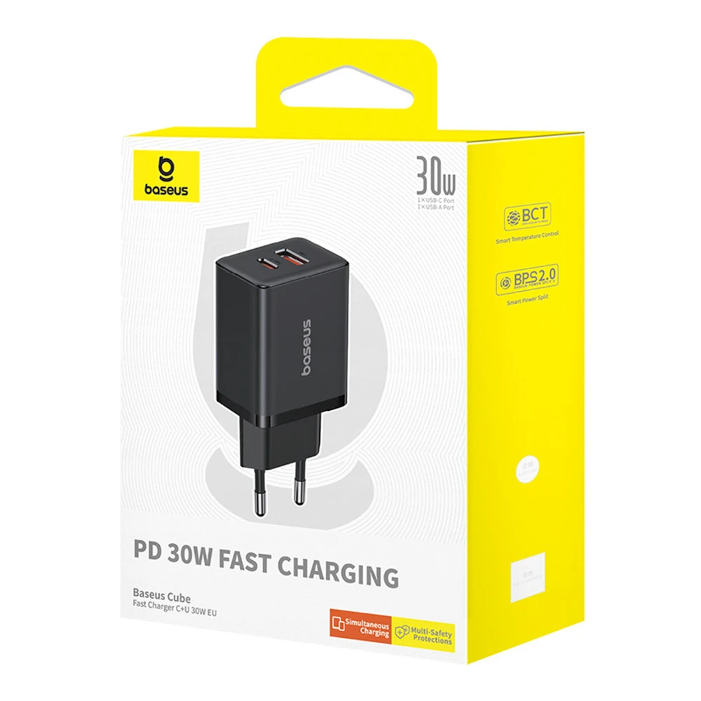Baseus Cube Pro 30W USB-C USB-A - juoda