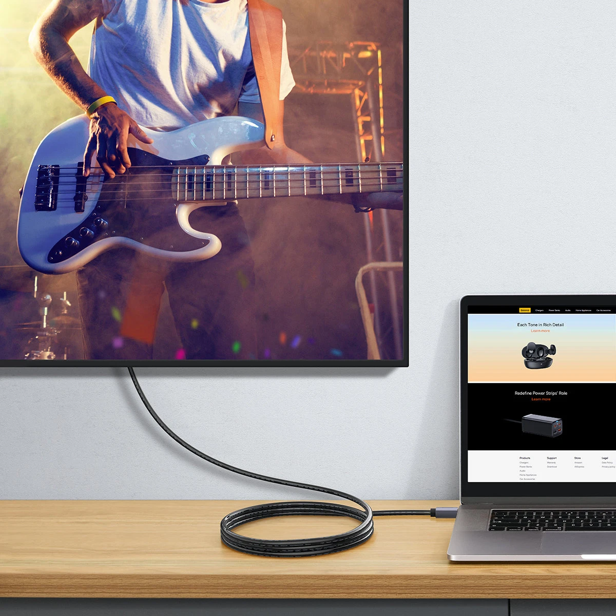Baseus High Definition serija HDMI kabelis, 8K 1m (fekete)