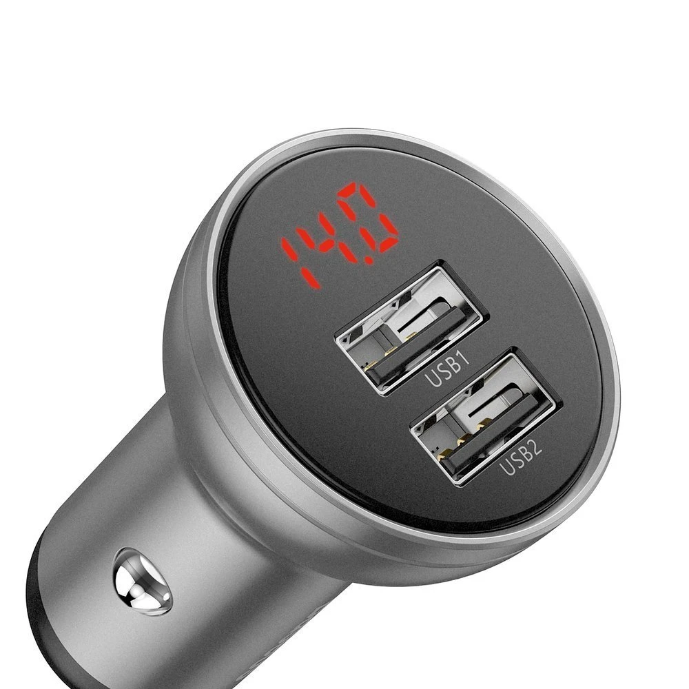 Baseus Automobilinis įkroviklis 2xUSB 4.8A 24 W - Sidabrinis