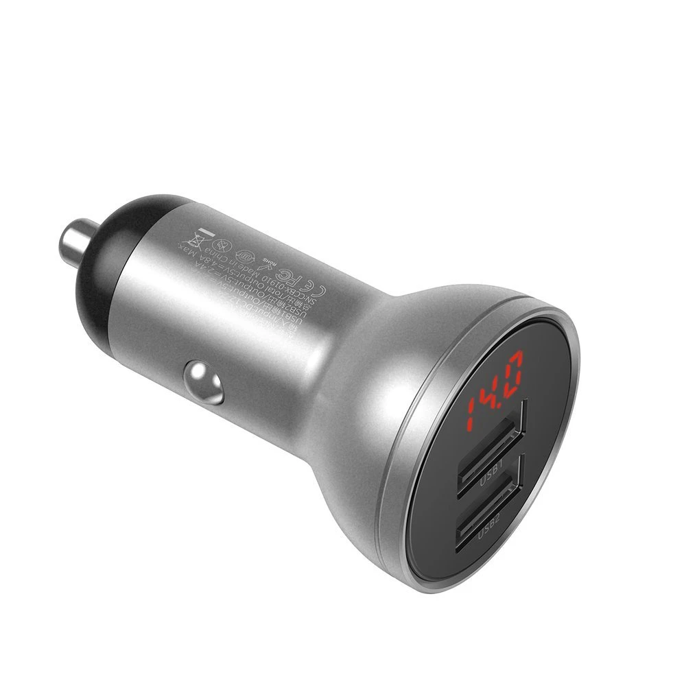 Baseus Automobilinis įkroviklis 2xUSB 4.8A 24 W - Sidabrinis