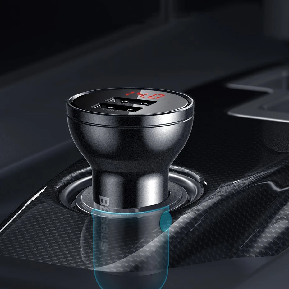 Baseus Automobilinis įkroviklis 2xUSB 4.8A 24 W - Sidabrinis