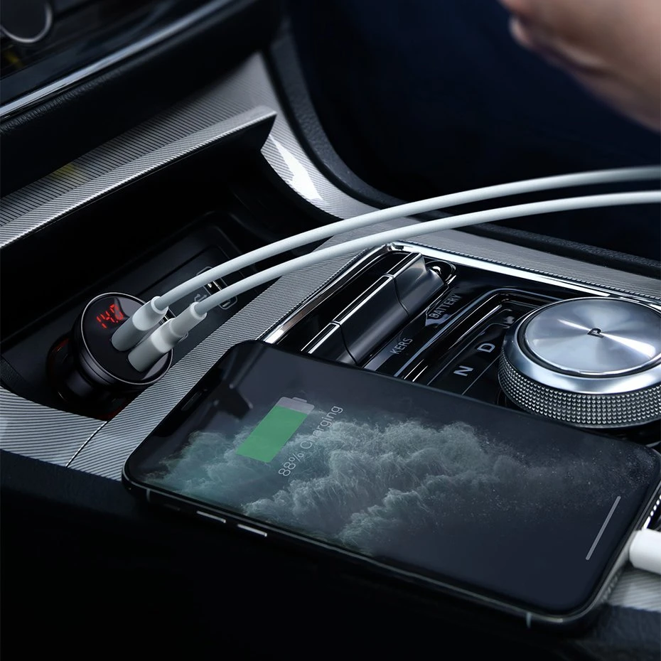 Baseus Automobilinis įkroviklis 2xUSB 4.8A 24 W - Sidabrinis
