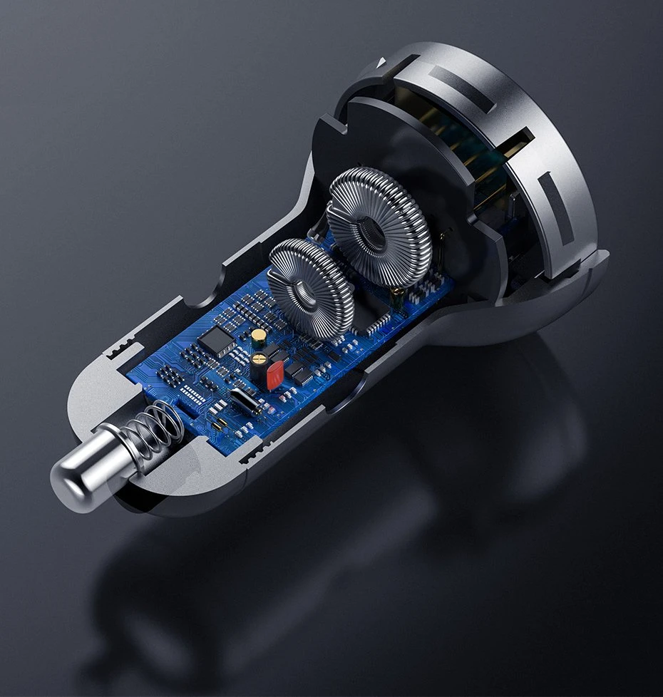 Baseus Automobilinis įkroviklis 2xUSB 4.8A 24 W - Sidabrinis