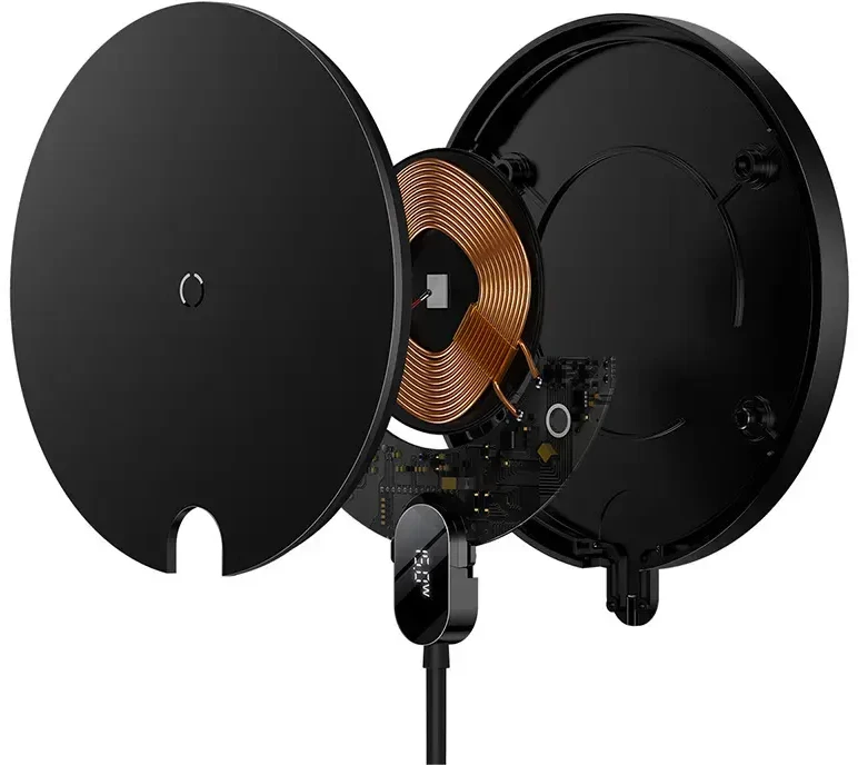 Baseus Skaitmeninis LED belaidis įkroviklis | Qi | 15W | juodas