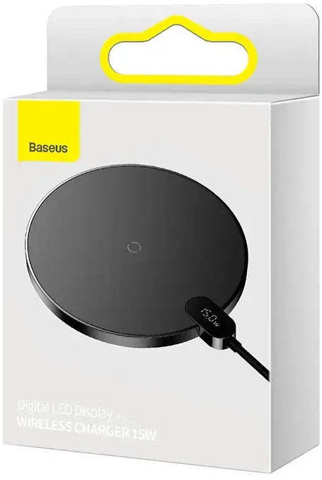 Baseus Skaitmeninis LED belaidis įkroviklis | Qi | 15W | juodas