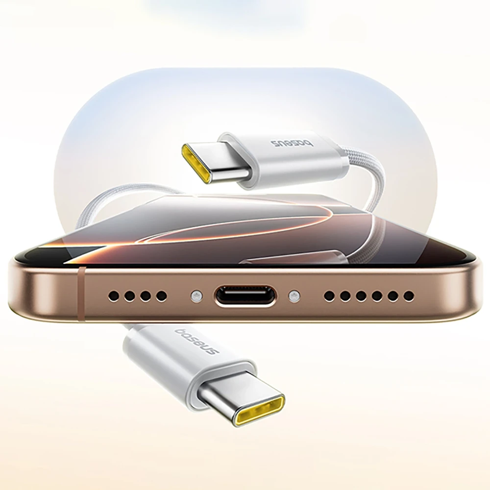 Baseus Dynamic 4 Pro 100W USB-C - USB-C magnetinis kabelis 1 m - baltas