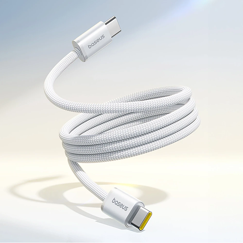 Baseus Dynamic 4 Pro 100W USB-C - USB-C magnetinis kabelis 1 m - baltas