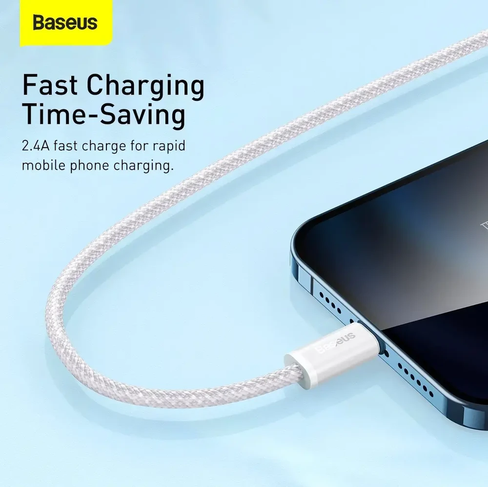 „Baseus“ – „Baseus CALD000502 Dynamic Series“ laidas USB į „Lightning“ 2,4A 2m Baltas