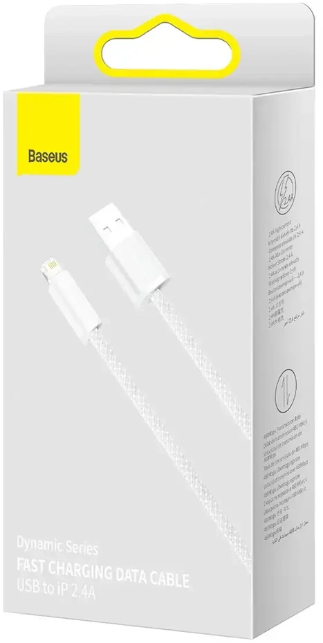 „Baseus“ – „Baseus CALD000502 Dynamic Series“ laidas USB į „Lightning“ 2,4A 2m Baltas