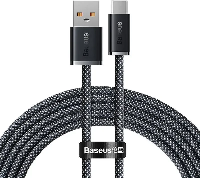 Kabelis USB A - USB C 2.0m 100W (netinka iPhone 15 įkrovimui) Dynamic pilkas BASEUS