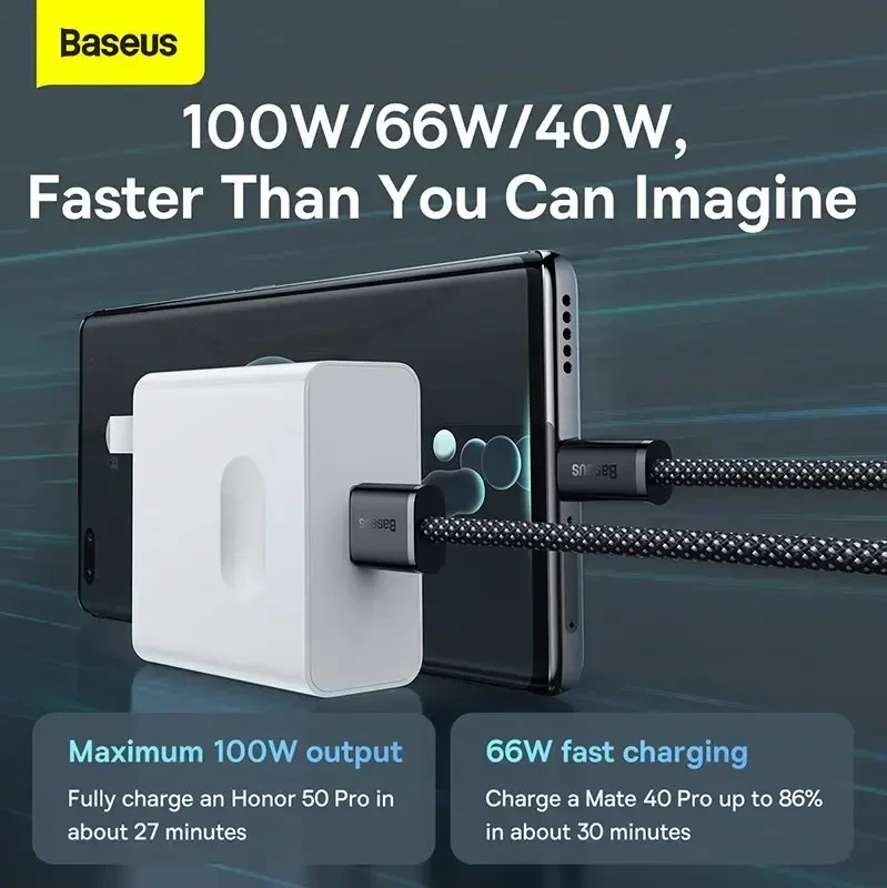 Baseus - Baseus CALD000616 Dynamic Series Fast Charging Data Cable USB - USB-C 100W 1m Gray