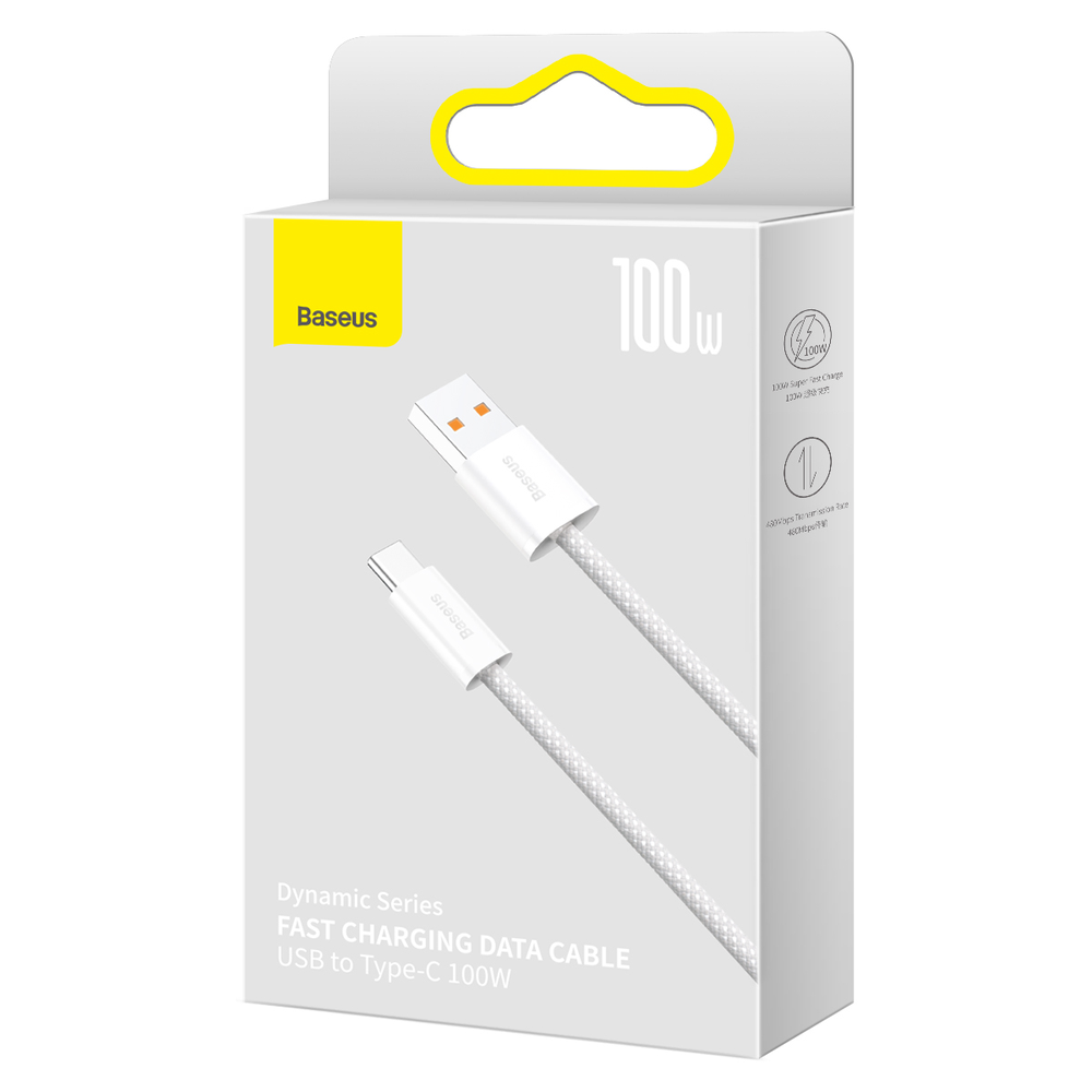 Baseus Dynamic Series USB - USB-C kabelis 100W 1m – Baltas