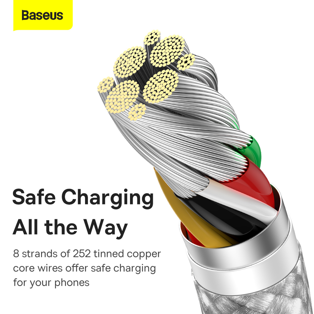 Baseus Dynamic Series USB - USB-C kabelis 100W 1m – Baltas