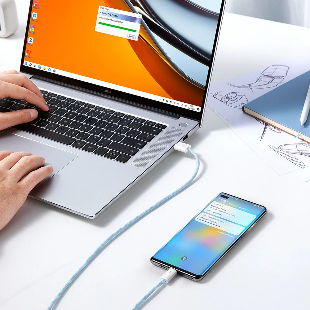 Baseus Dynamic Series USB - USB-C kabelis 100W 1m – Mėlynas