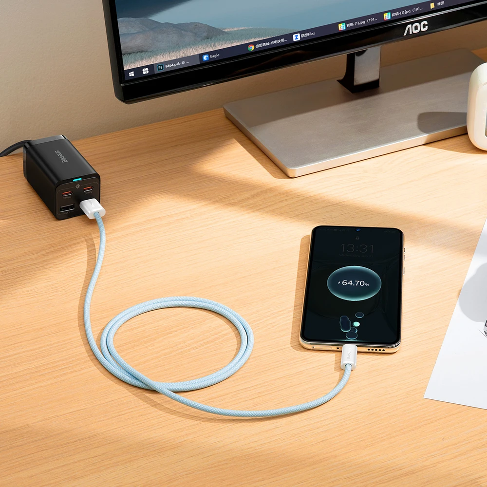 Baseus Dynamic Series USB - USB-C kabelis 100W 1m – Mėlynas