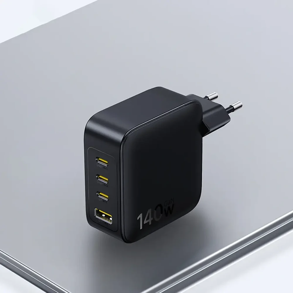 Baseus Sieninis įkroviklis EnerFill FH11 140W USB-A + 3xUSB-C QC PD3.1, juodas