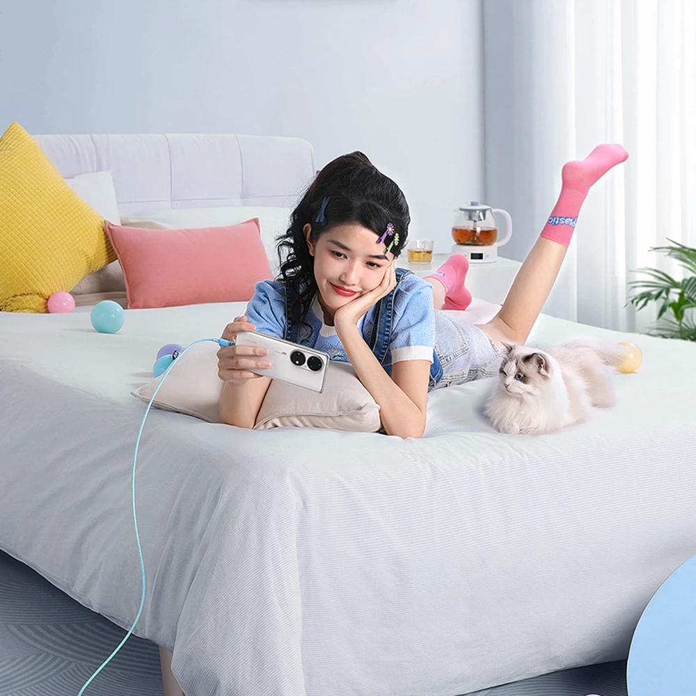 Baseus Explorer 100W USB-C – USB-C laidas su išmaniuoju temperatūros jutikliu 1 m – mėlynas