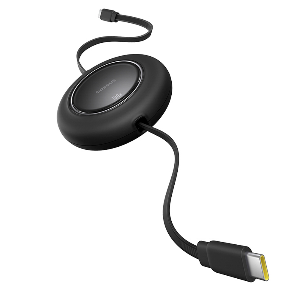 Kabelis Baseus Free2Pull Mini 100W ištraukiamas USB-C - USB-C 2m - juodas