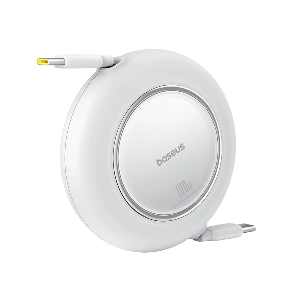 Kabelis Baseus Free2Pull Mini 100W ištraukiamas USB-C - USB-C 2m - balta