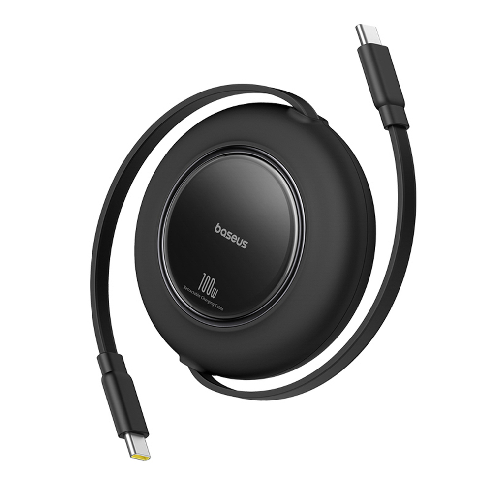 Kabelis Baseus Free2Pull Mini 100W ištraukiamas USB-C - USB-C 2m - juodas