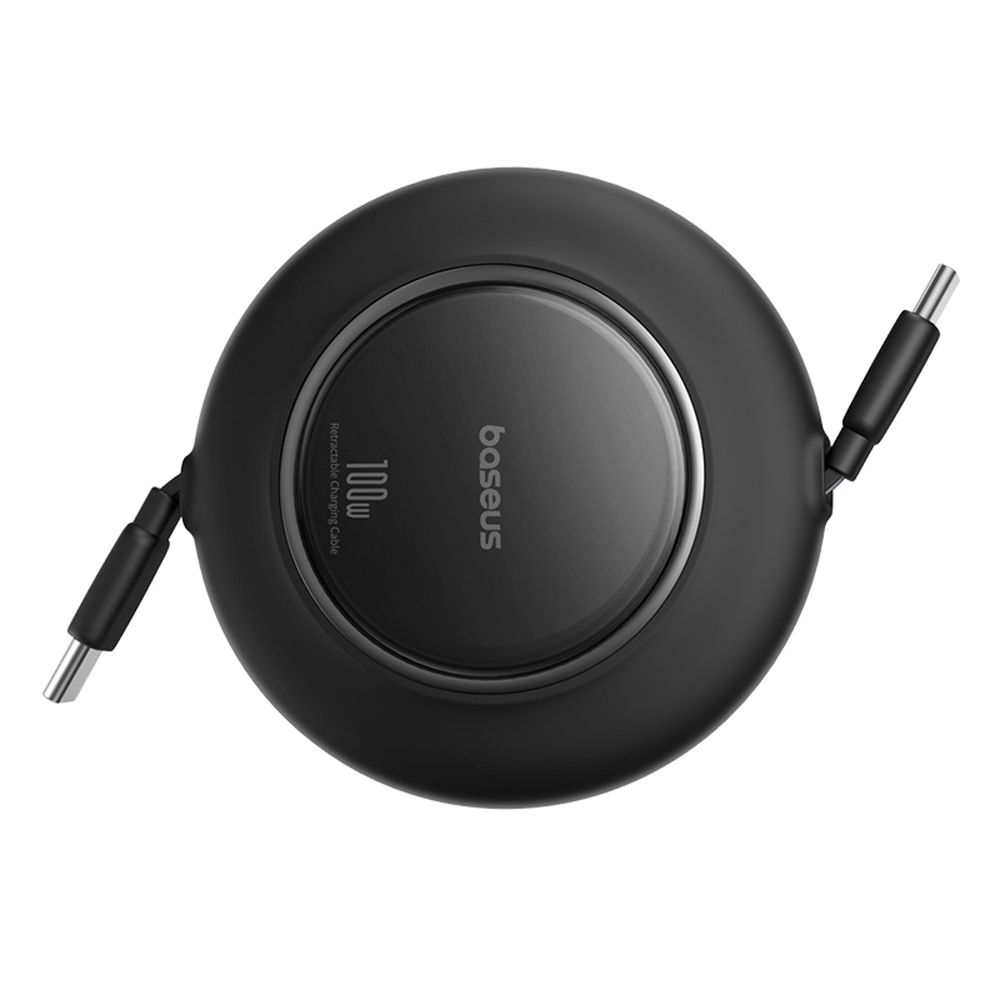 Kabelis Baseus Free2Pull Mini 100W ištraukiamas USB-C - USB-C 2m - juodas