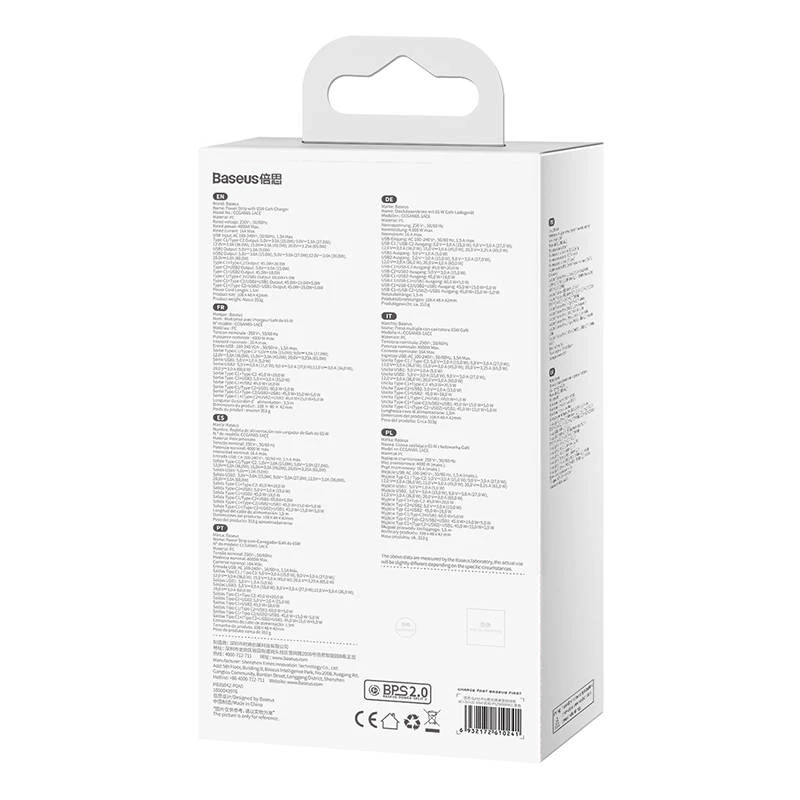 Įkroviklis Baseus GaN3 Pro Desktop Powerstrip AC/2xType-C/2xUSB 65W juodas PSZM000901