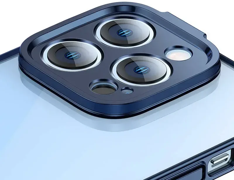 Baseus Blizgiai skaidrus dėklas ir grūdintas apsauginis stikliukas skirtas iPhone 14 Pro Max - Mėlynas