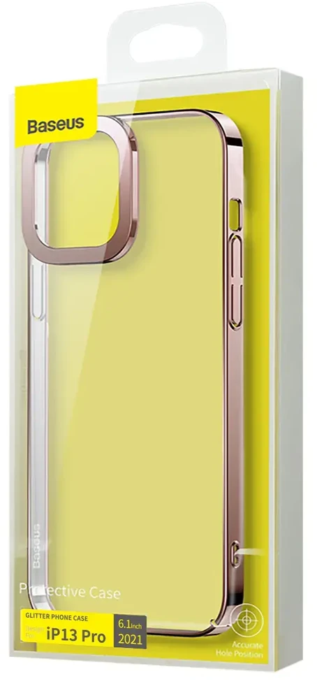 Dėklas „Baseus Baseus Glitter Case“ skaidrus dangtelis, skirtas iPhone 13 Pro rožinis (ARMC001004)