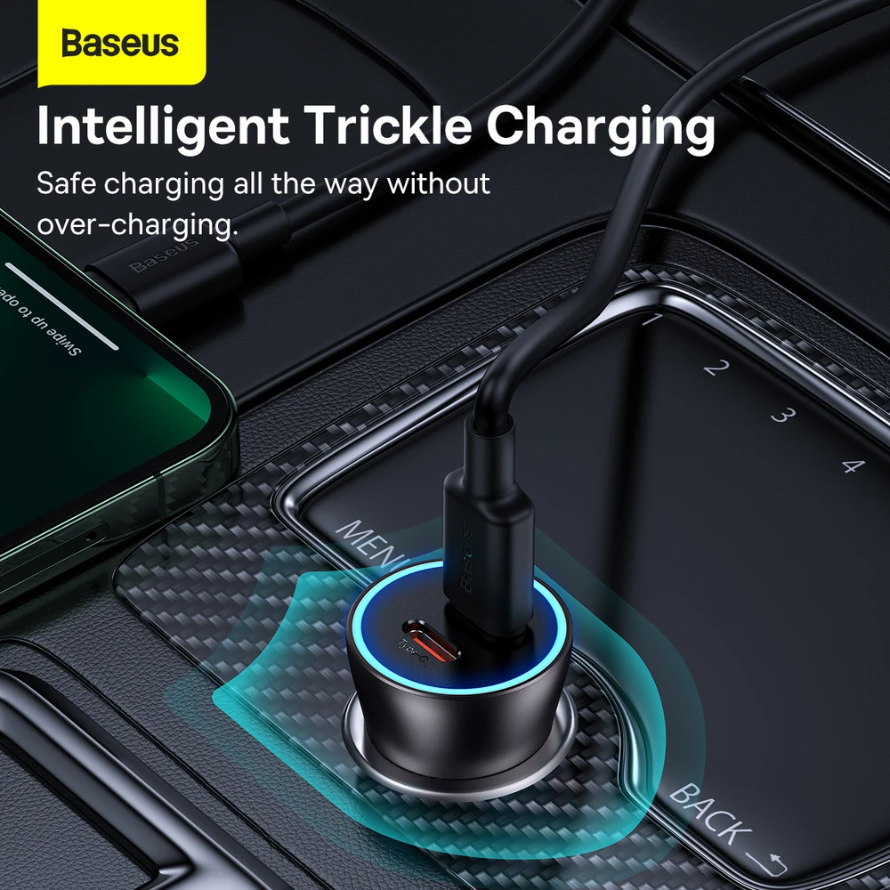Baseus Golden Contactor Pro automobilinis įkroviklis 2x USB-C 40W - Tamsiai pilka