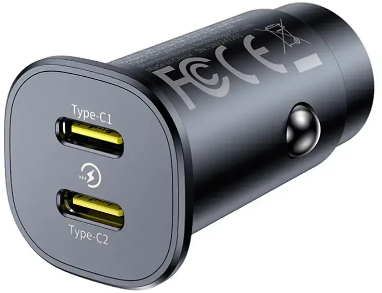 Baseus GoTrip automobilinis įkroviklis 2x USB-C 30W Cosmic Juodas