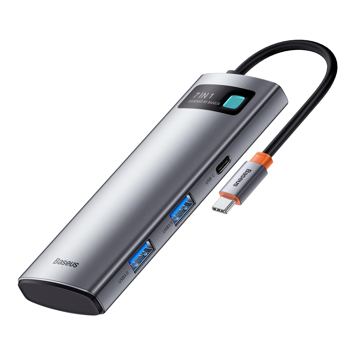 Baseus 7-in-1 USB-C adapteris su šviečiančiu indikatoriumi