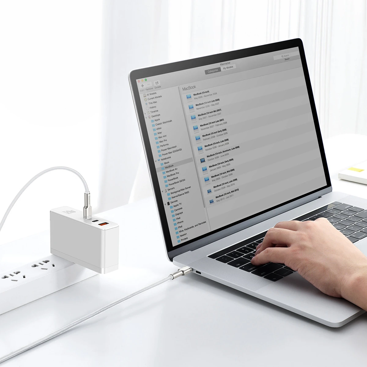 Baseus Cafule USB-C - USB-C laidas 100W 1m - Baltas