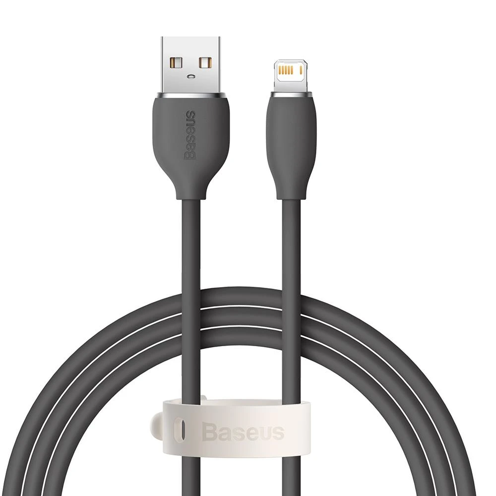 Baseus Jelly kabelis USB į Lightning, 2,4A, 1,2m juodos spalvos