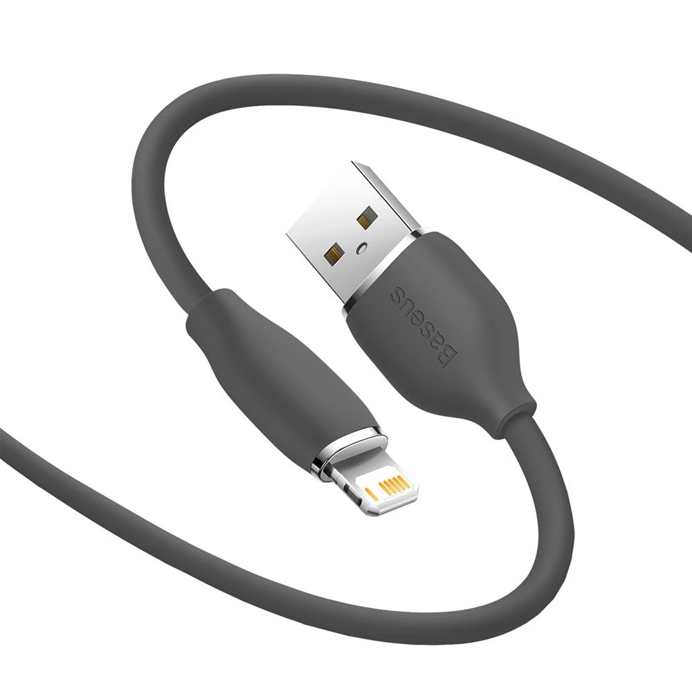 Baseus Jelly kabelis USB į Lightning, 2,4A, 1,2m juodos spalvos