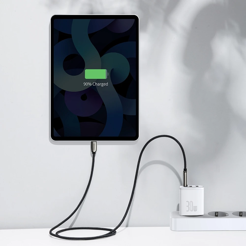 Baseus Sieninis įkroviklis 30W 2xUSB + USB-C QC3.0 PD3.0, baltas