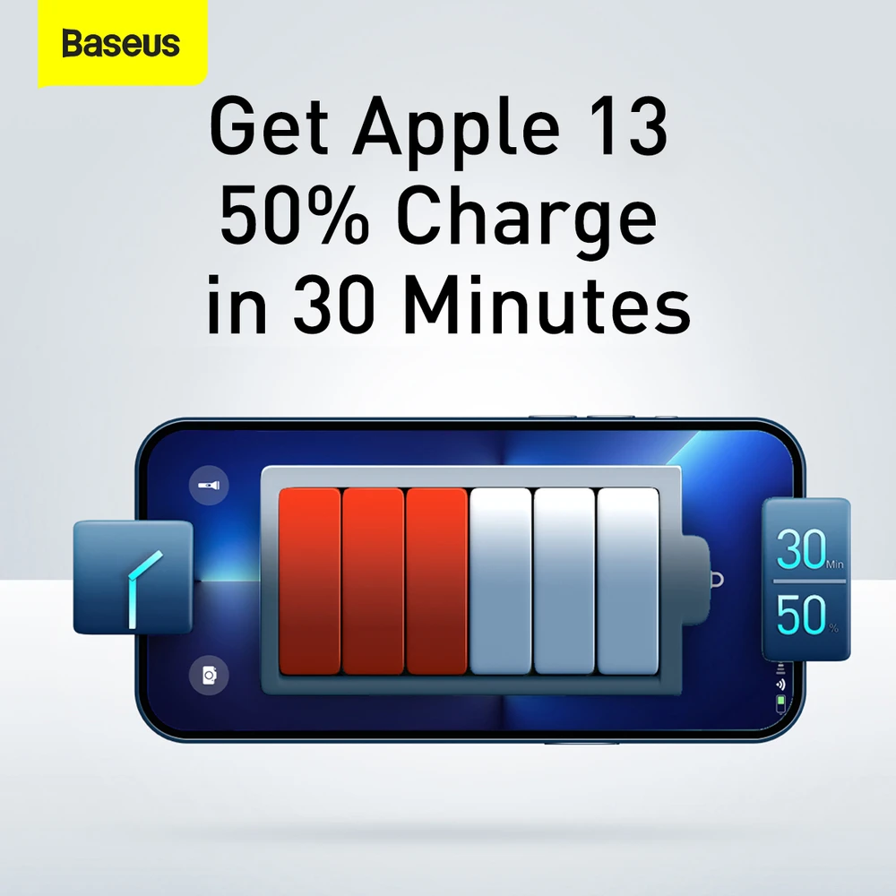 Baseus Sieninis įkroviklis 30W 2xUSB + USB-C QC3.0 PD3.0, juodas