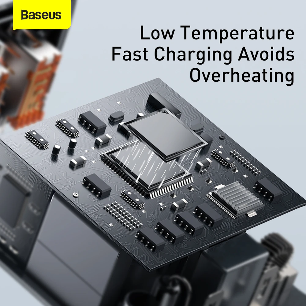 Baseus Sieninis įkroviklis 30W 2xUSB + USB-C QC3.0 PD3.0, juodas
