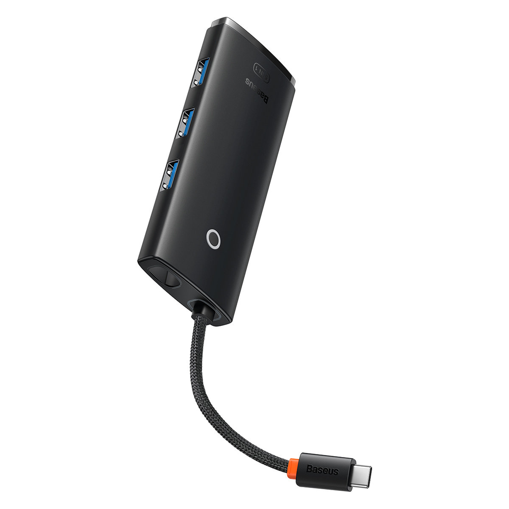 5in1 Baseus Lite serija USB-C 3x USB 3.0 + USB-C + HDMI šakotuvas (fekete)