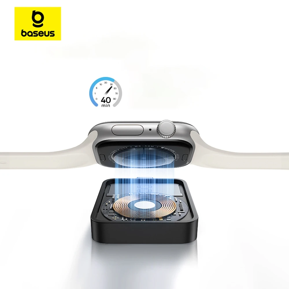 Baseus MagPro 2.5W Magnetic belaidis įkroviklis skirtas Apple Watch - juodos spalvos
