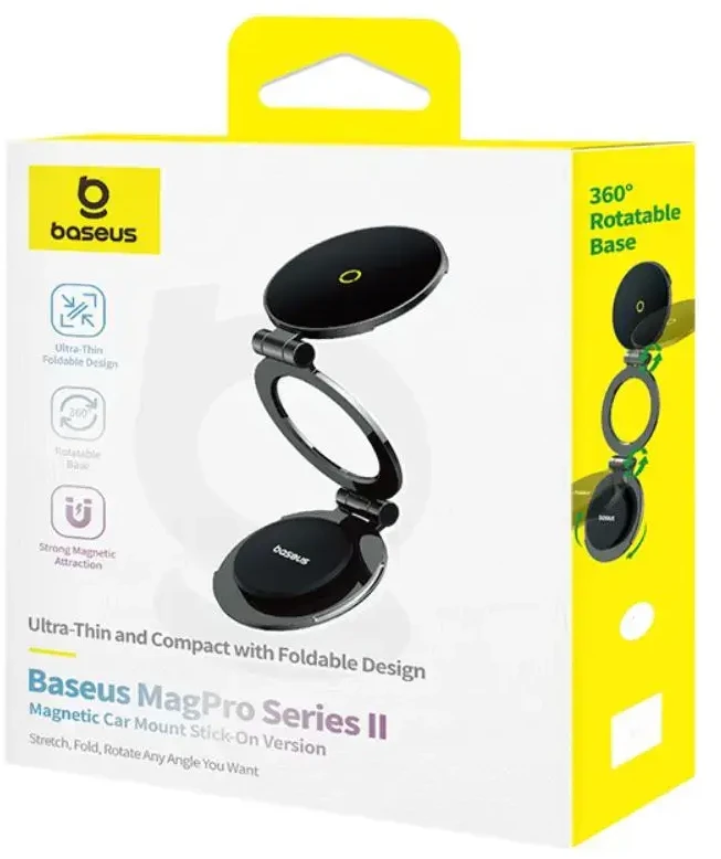 Baseus MagPro Series II Magnetinis automobilio laikiklis, priklijuojamas versija Cosmic Juodas