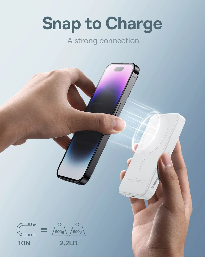 Magnetinis Mini Powerbank Baseus 5000mAh 20W (baltas)