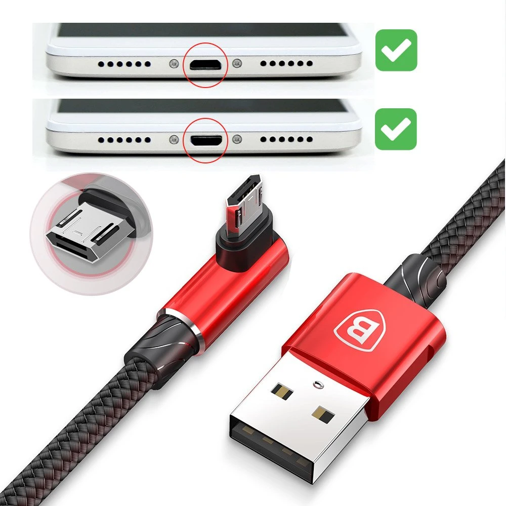 Baseus MVP Elbow USB MicroUSB pakrovimo laidas | 1.5A/2m