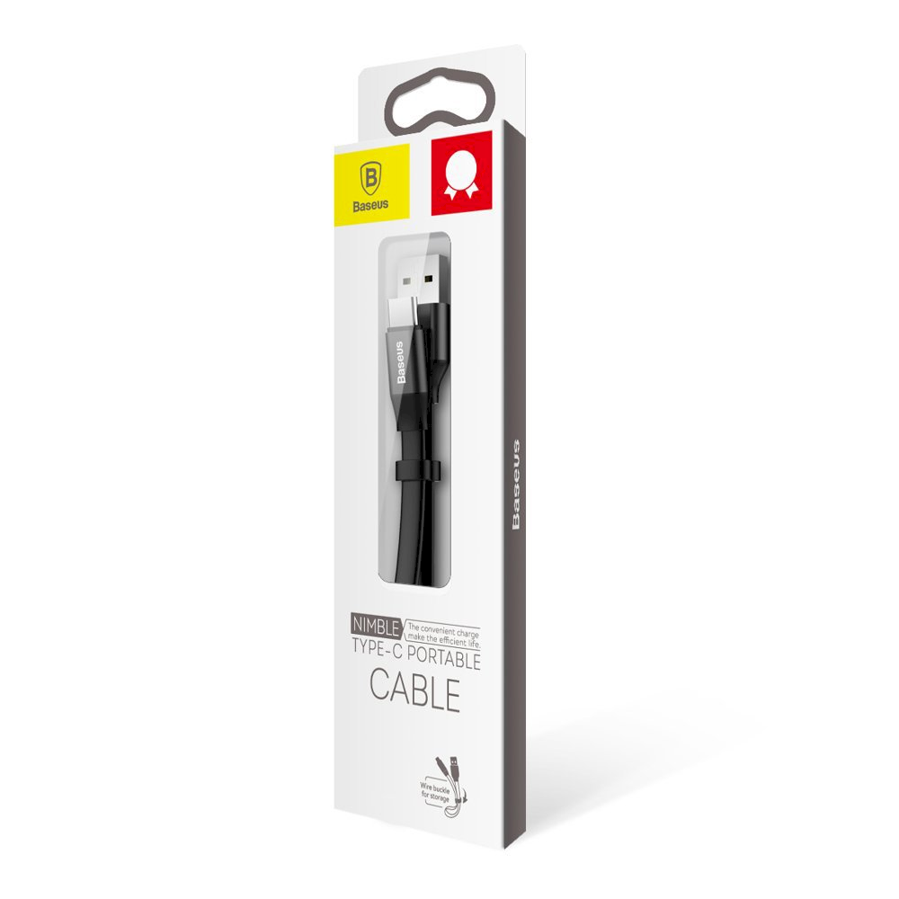 Baseus CATMBJ-01 Nimble USB-C Portable kabelis 23cm juodos spalvos