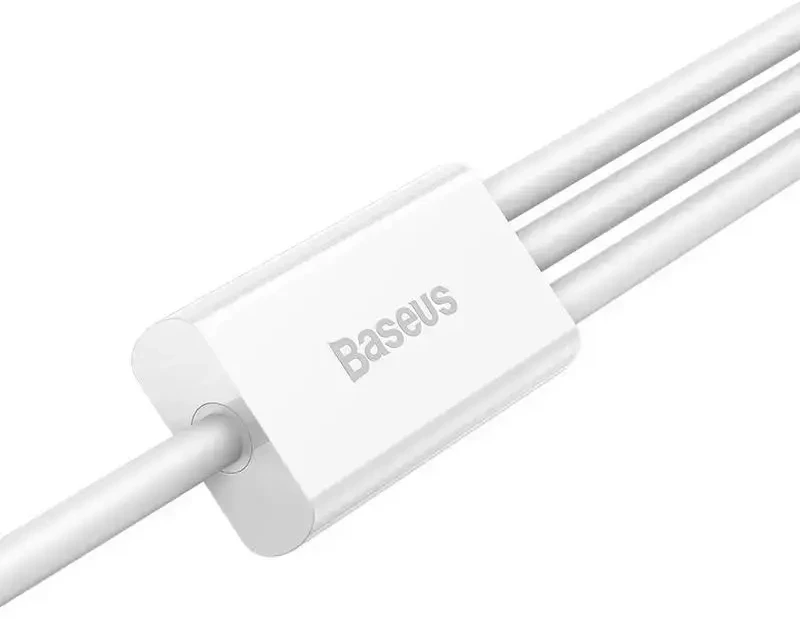 Baseus P10320105221-00 3-in-1 duomenų perdavimo ir įkrovimo kabelis | USB-A į USB-C, Lightning, Micro USB | 17,5 W | 0,5 m | baltas