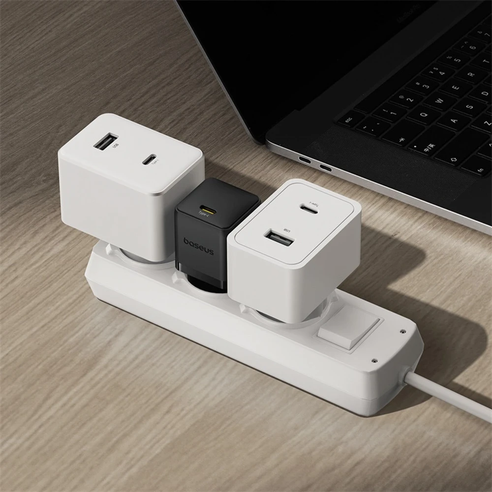 Baseus Sieninis įkroviklis Palm 20W USB-C QC3.0 PD3.0 su USB-C kabeliu 1m, juodas