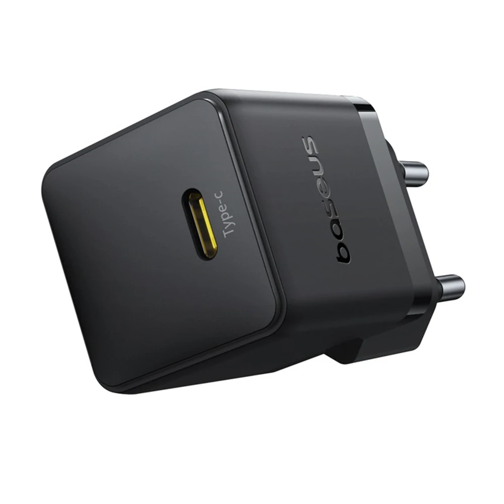 Baseus Sieninis įkroviklis Palm 20W USB-C QC3.0 PD3.0 su USB-C kabeliu 1m, juodas